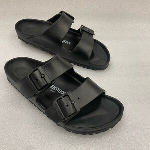 Birkenstock Arizona Eva Double Buckle Black Rubber slide sandals size 37